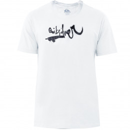 Camiseta Quiksilver Impaired Logo DNA Branco