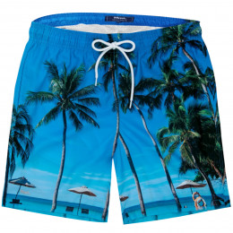 Shorts Água Mash Estampado Natural View Azul Turquesa